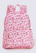 Bow print canvas backpack