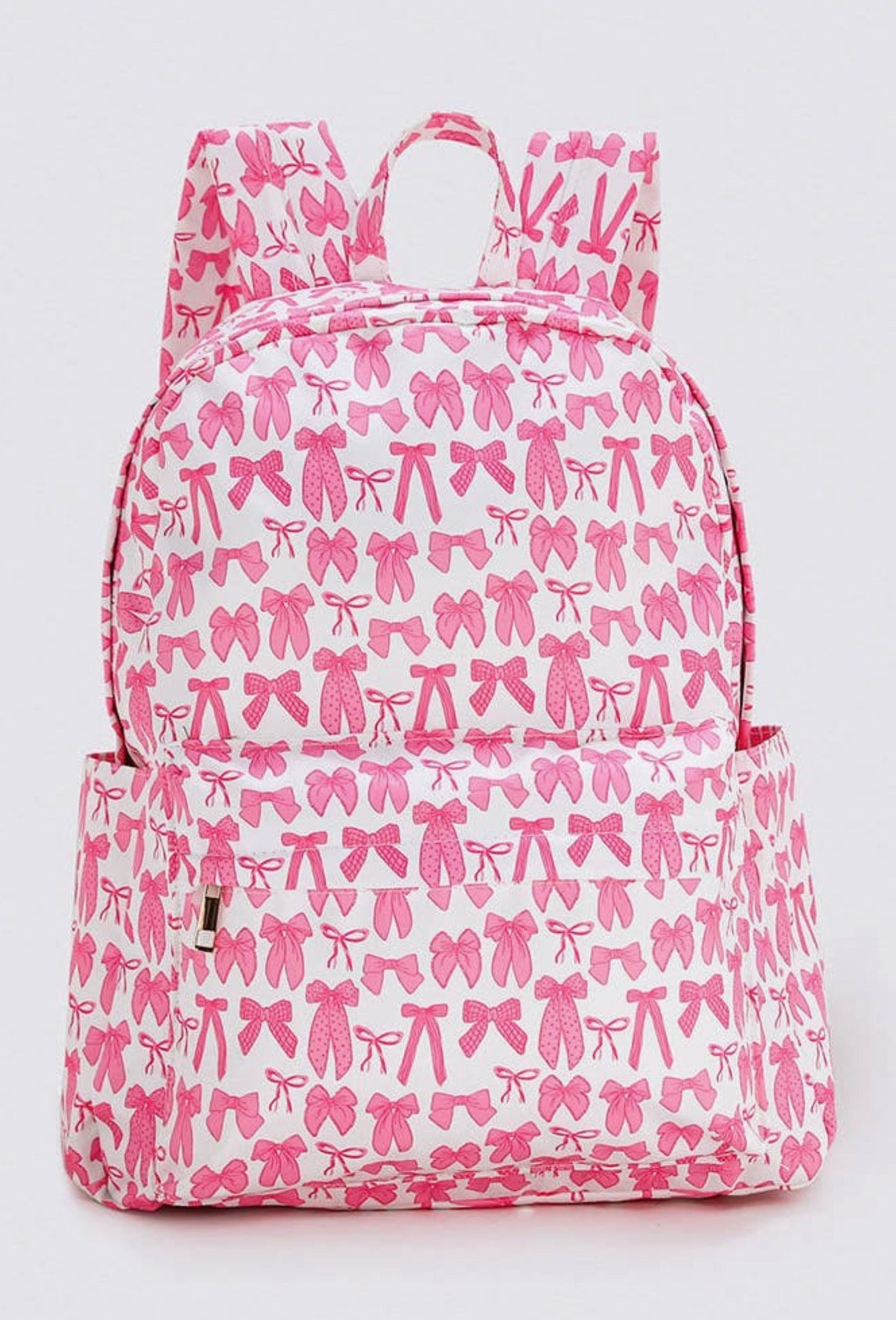 Bow print canvas backpack