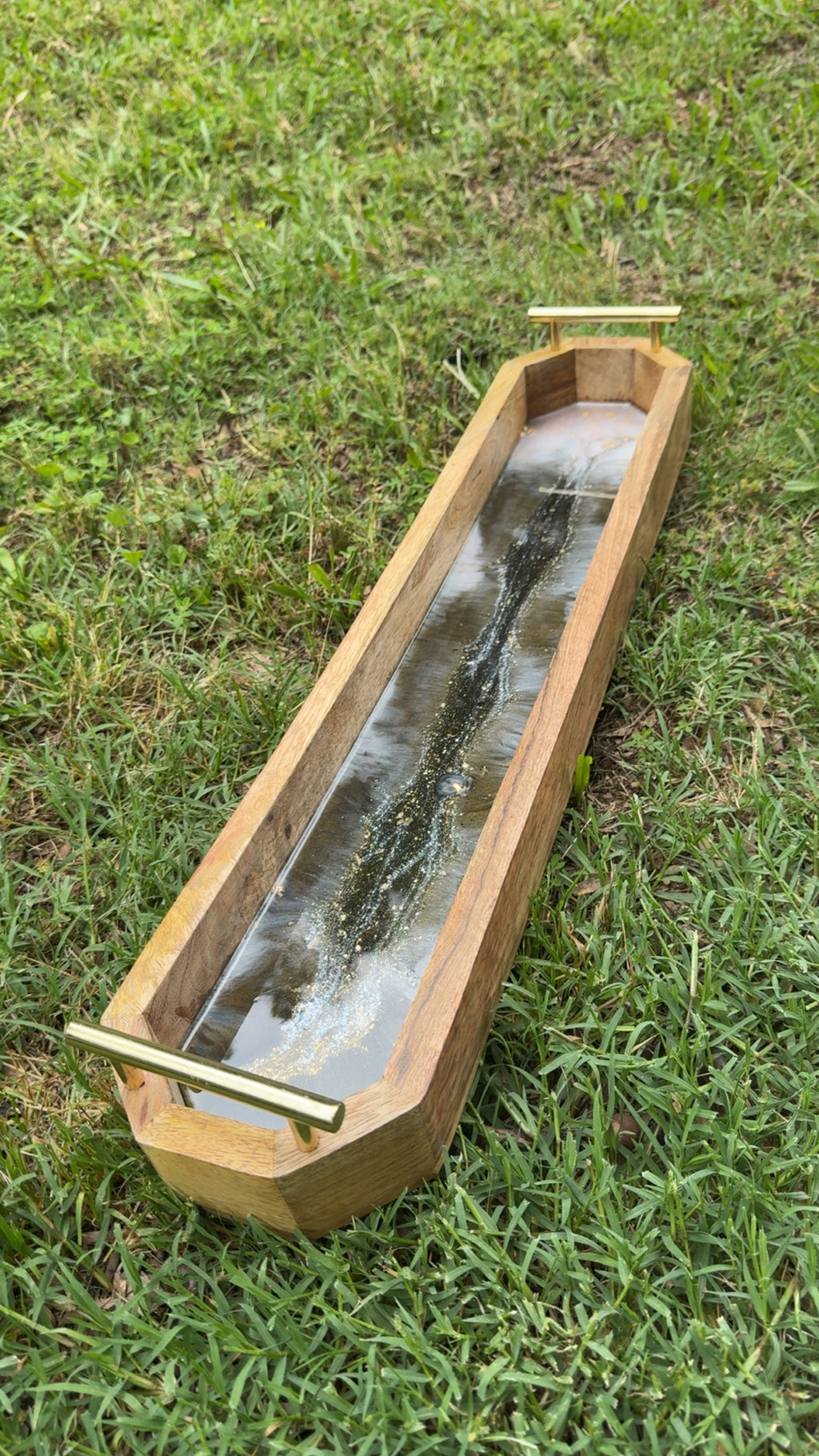 Black and Gold Resin Tray