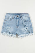 Distressed Denim Shorts