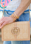 Cecilia Circle Logo Handbag Natural Lattice