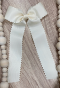 Scalloped Long Tail Bow with Alligator Clip