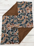 Brown Minky and Camo Blanket