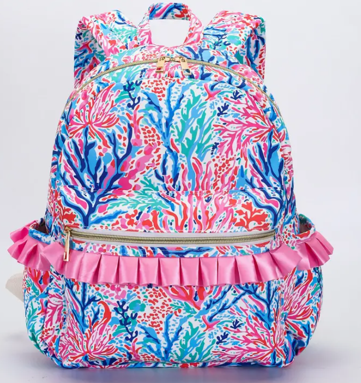Coral Kids Ruffle Backpack