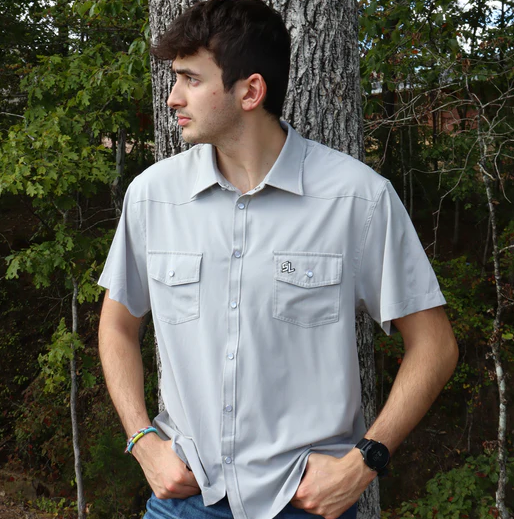 Grey SL Button Down
