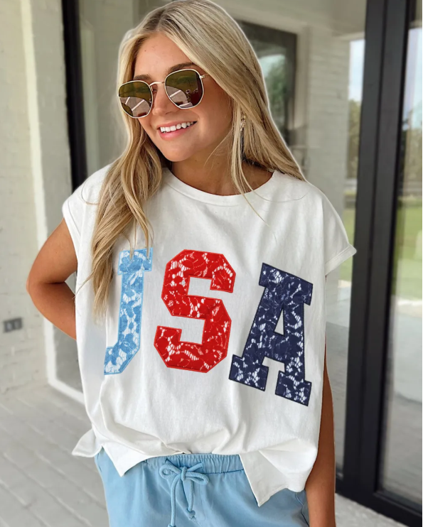 White USA Tank