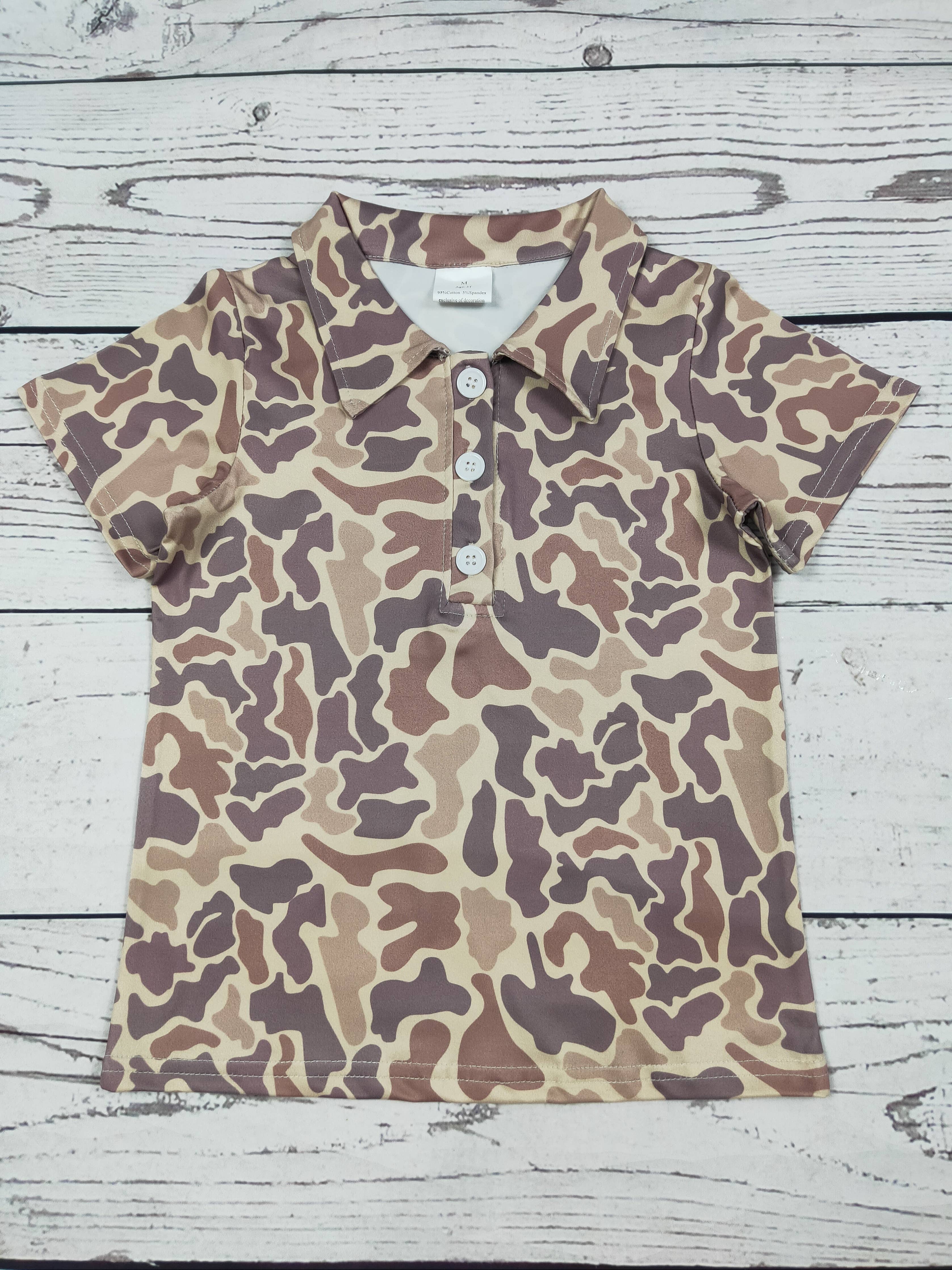 Toddler Boy Camouflage Printed Hunting Polo
