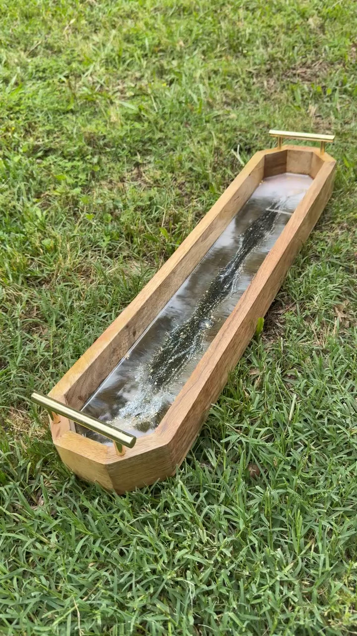 Black and Gold Resin Tray